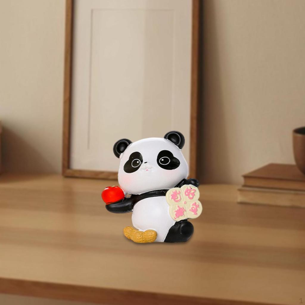 Decorative Panda Figurine for Table, Car Dashboard, Small Statuette, Centerpiece, Mantelpiece
