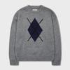 AMFEAST Chunky Funky Argyle Sweater Grey