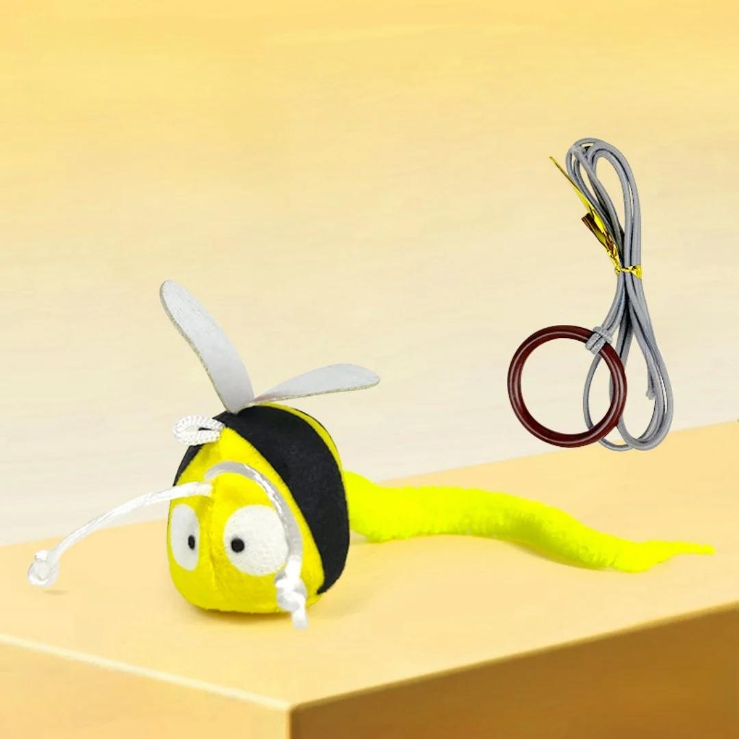 

Плюшевая игрушка для питомца, издающая звуки, подвесной плюшевый мяч, имитация насекомого, креативная игрушка для кошек, устойчивая к укусам жёлтый