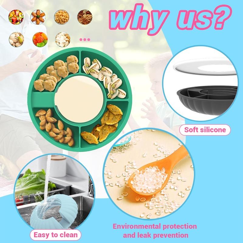 Silicone Snack Tray with Lid Compatible with Cup 40 Oz, Reusable Snack Ring Suitable for Car Cup Holder