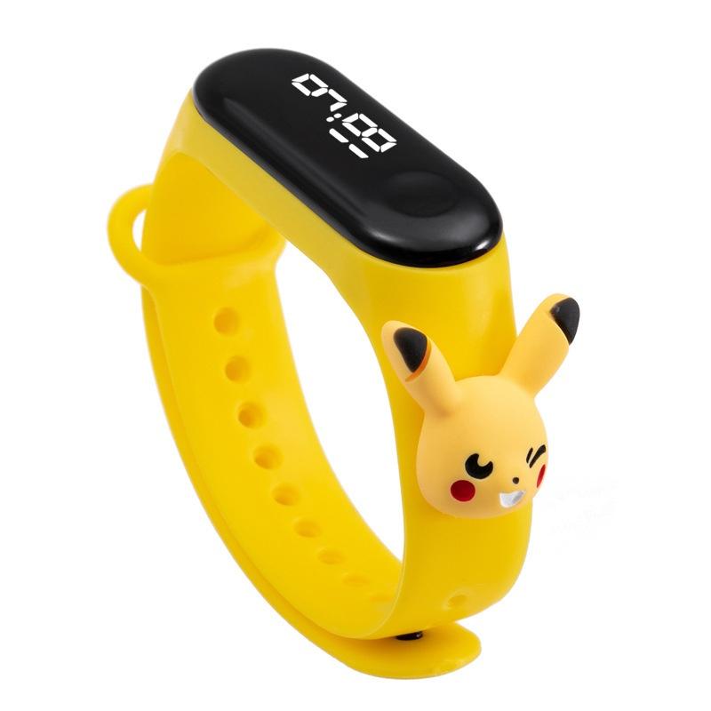 Disney Pokemon Pikachu Dětské LED hodinky Dotykový displej Silikonový řemínek Vodotěsné Školní dárek