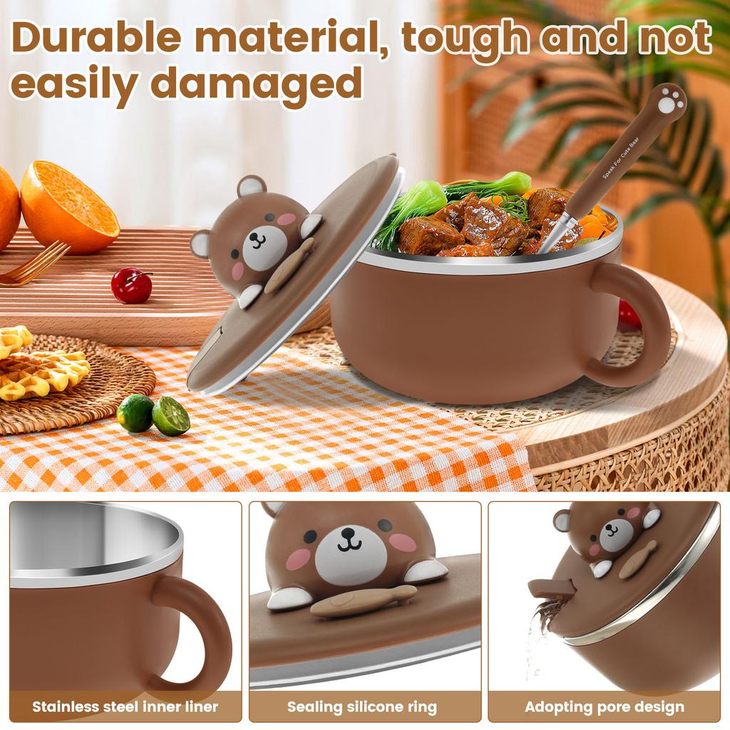 Miska do ramenu 1200 ml z pokrywką Uszczelniona miska do gotowania ramenu z uchwytem i widelcem Izolowana miska na makaron Praktyczna miska do serwowania instant