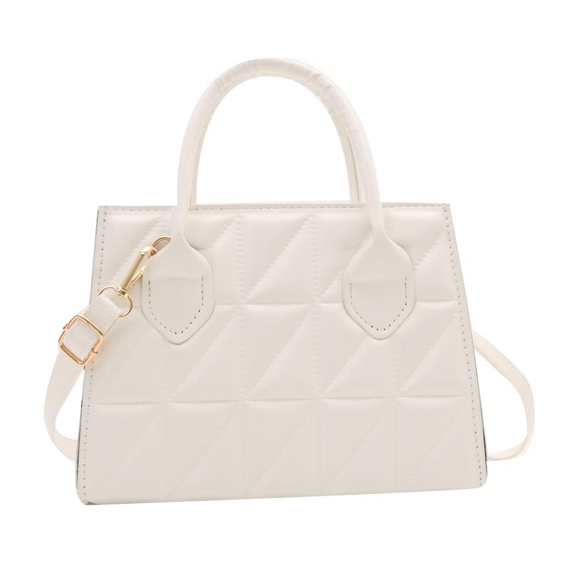 Fashion Leisure Women's Handbag PU Solid Color Quited Design Ladies Shoulder Bag Zipper Female Crossbody Bag For Outings Commute
