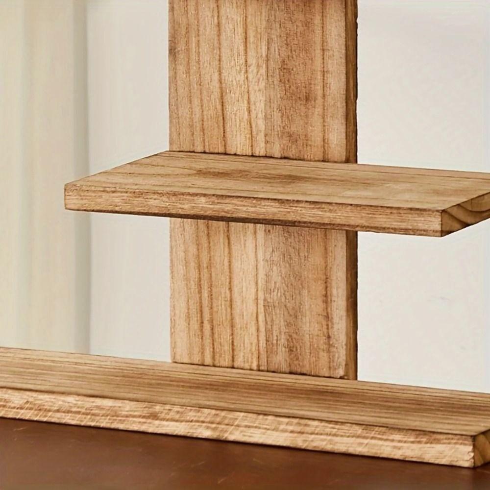 Antique Desktop Storage Shelf Chinese Style Tea Set Rack Retro Desk Shelves Home Decor