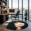 Loreen Printed Round Rug Carpet Chair Rug Area Rug Entryway Doormats,for Office Chair Living Room Bedroom Kitchen Room.