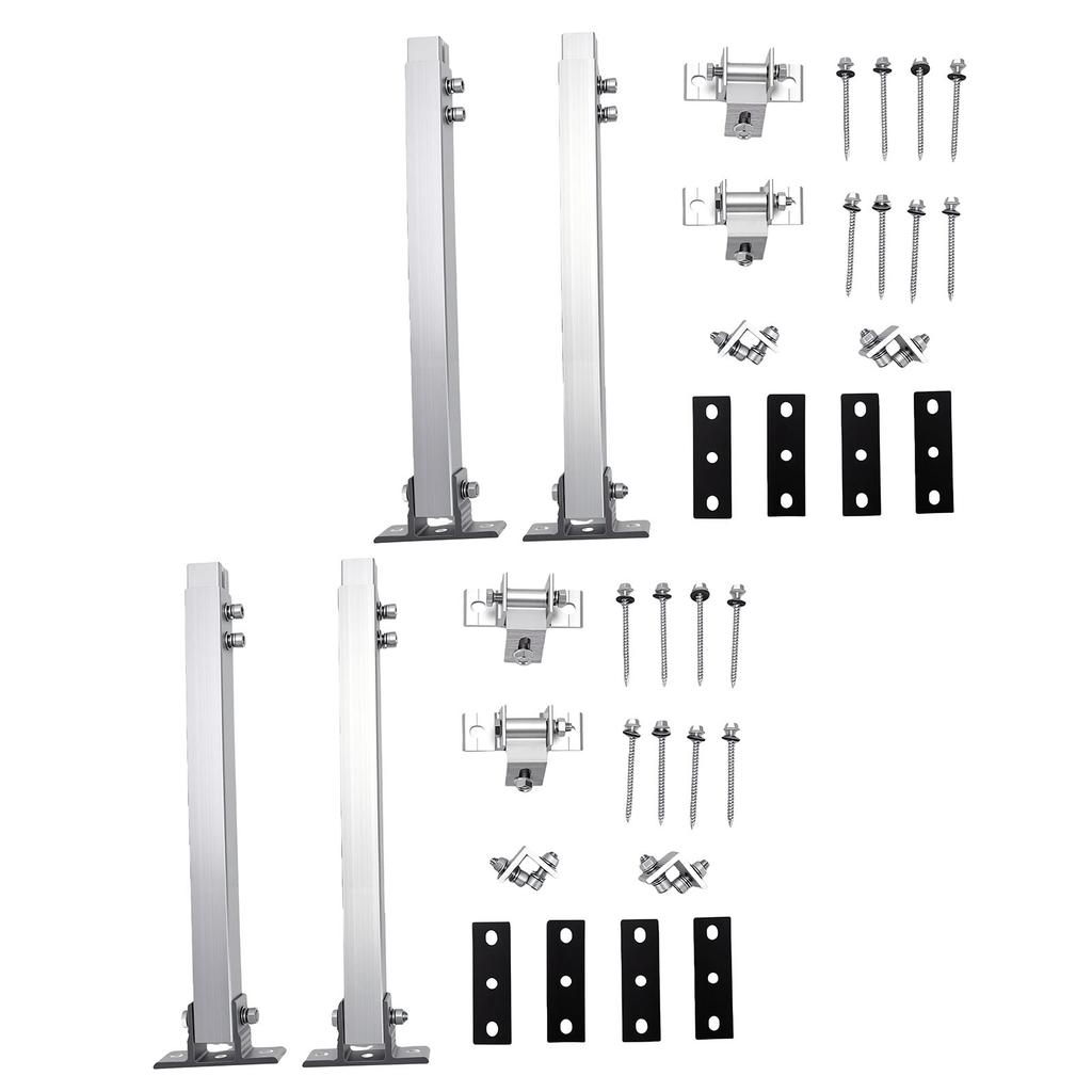 2 Set Solar Panel Mounting Brackets Adjustable Angle 15 to 30 Degrees Aluminum Alloy Solar Panel Rack for Balcony Roof