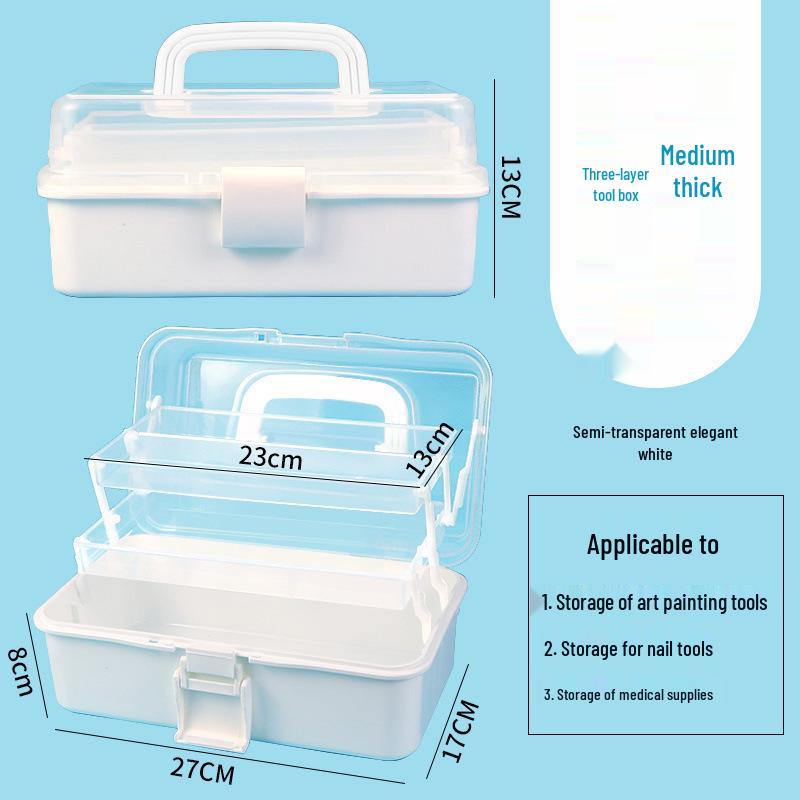 Three-Layer Art Student Tool & Stationery Organizer Box