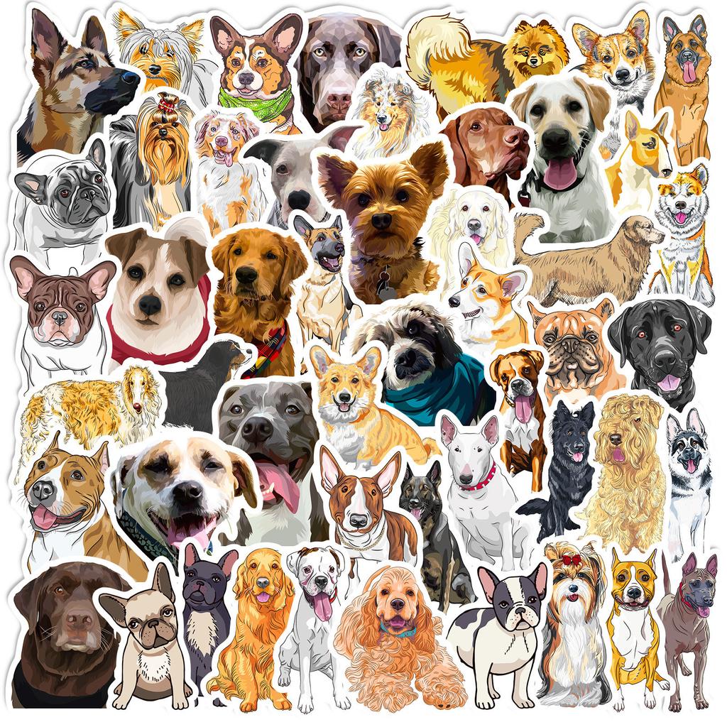 50ks samolepky roztomilý mazlíček pes meme Retrívr Shiba pro kutily kufr Láhev na vodu Telefon Laptop Kytara Auto Skateboard