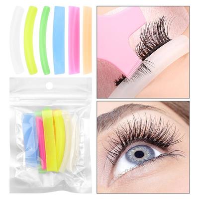6 Paar Regenbogen-Wimpernwell-Silikonpads für Verlängerungswerkzeuge