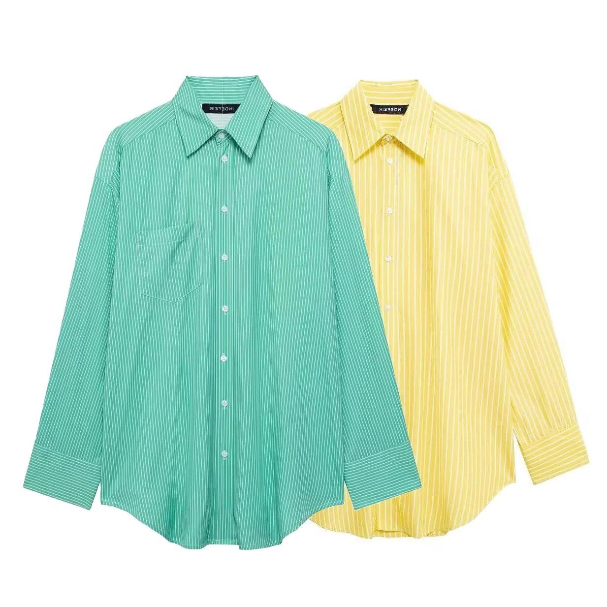 

TAOP&ZA Women s Spring Striped Loose Long Sleeve Commuter Blouse Small