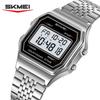 SKMEI Stainless Steel Waterproof Electronic Mens Wristwatches LED Display Luxury Digital Watch for Men Sport Reloj Hombre