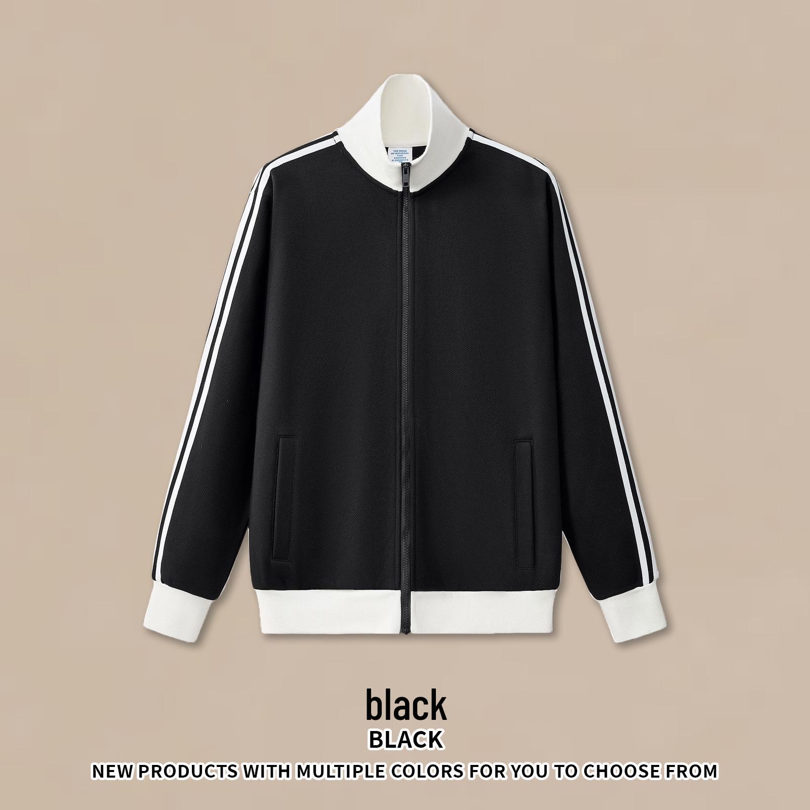 DE Men s Color Block Stripe Heavyweight Zipper Hoodie Jacket - Sporty American Style Medium