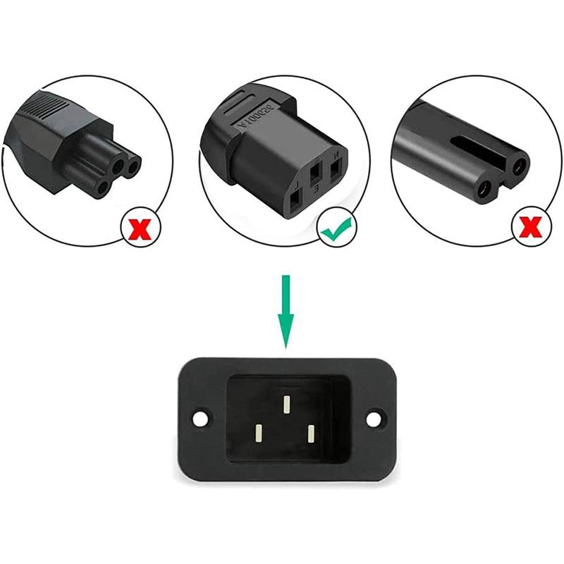 1.5m 5FT 3 Pin 18 AWG 60C 250V US Plug Universal Power Cord Cable For NEMA 5-15P To IEC320C13 Black PWC75A150US