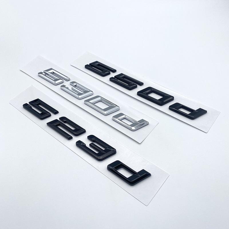 Neue Schriftart, Zahlen, Buchstaben 520d 523d 525d 530d 535d 540d ABS-Emblem für BMW 5 SeriesE39 E60 E61 F10 F11 G30 Kofferraum-Logo-Aufkleber