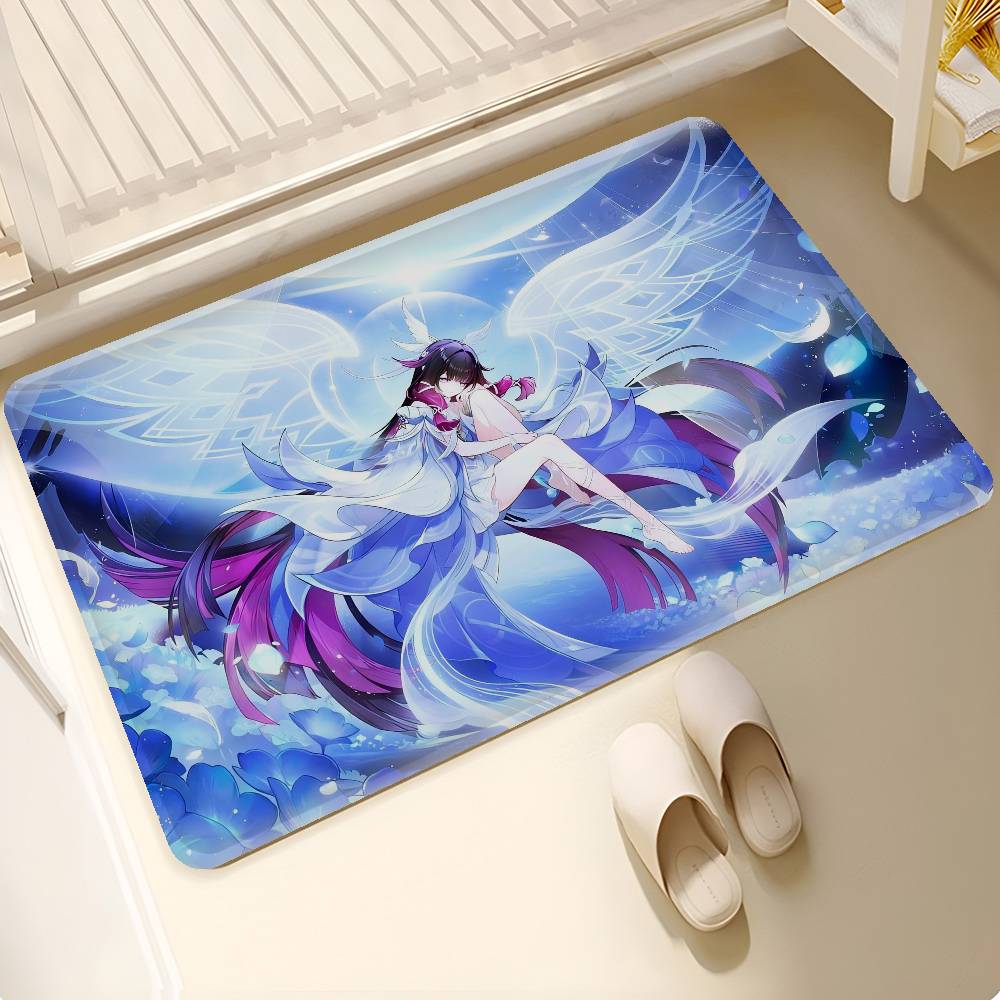 

Genshin Impact Columbina Anime Hallway Carpet Non-Slip Laundry Room Mat Laundry Decor Balcony Child Living Room Bedside AreaRugs 40x60cm