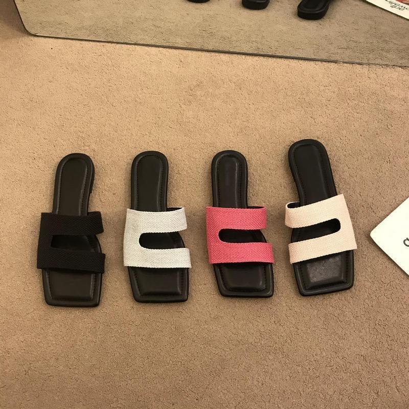 Slippers female summer outer wear feeling sandals female 2025 new temperament fairy style simple vacation evening sandals