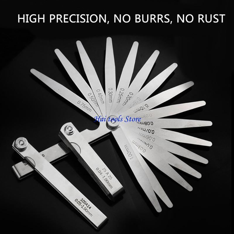 X37E Feelers Gauges 0.01-1mm/0.05-0.50mm/0.05-1.00mm/0.02-1.00mm Stainless Steel Feelers Gauges Set for Measuring Gaps Width