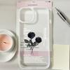 Vintage Black Rose Flower Phone Case for IPhone 17 1615 14 13 12 11 Pro MAX 17Air XR 8Plus Y2K Girl Hard Clear Hard Cover Fundas