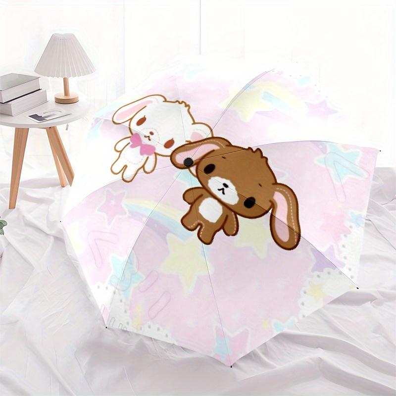 Sugar bunnies Automatic Open/Close Umbrella-Cute Umbrella with Cute Design, Portable 3-Fold Compact Umbrella for Men & Women, Halloween Chri