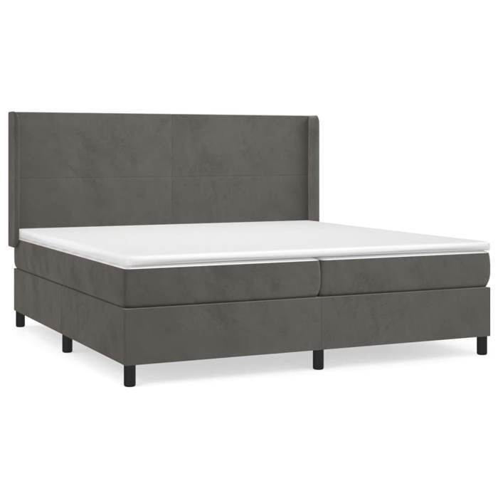 Maison Exclusive - Rete a doghe per letto e materasso Grigio scuro 200x200cm Velluto