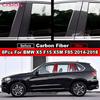 For BMW X5 F15 X5M F85 2014-2018 Glossy Black Window Door Column BC Pillar Post Cover Trim Carbon Fiber Mirror Effect PC Sticker