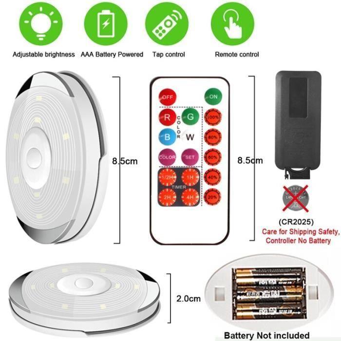 Lampe à poser,Lumière tactile sans fil sous meuble,cuisine,garde robe-placard,rondelle - Type 1Remote 5Lamps-RGB and White