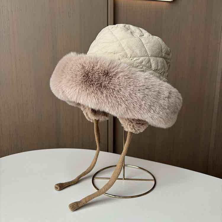 Mongolian Ear Protection Fisherman'S Hat , Cycling In Autumn And Winter, Showing A Small Face, Piled And Thickened Basin Hat, Windproof And Warm