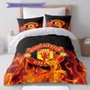 Königliches MUFC Kronen Bettwäsche Steppdecke Set Bettbezug Kissenbezug Heimdekoration Geburtstagsgeschenk (1 Bettbezug + 2 Kissenbezüge, ohne Füllung)