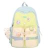 Women's Large Capacity Backpack Color Block Schoolbag for Primary and Secondary School Students