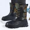 Herren Winter High Top Schneestiefel, Neue Fleece gefütterte Dicke Warme Wasserdichte Rutschfeste Slip-On Baumwollschuhe