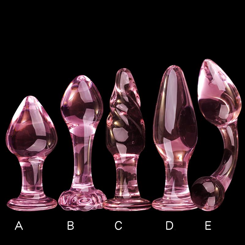 Candiway Exquisite Pink Crystal Glass Anal Plug Adult Masturbation Products Prostate Massager Erotic Toys For Couple (5
