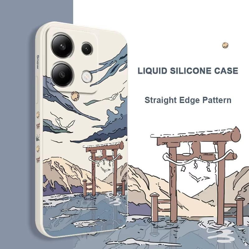 Snowy Gate Phone Case for Xiaomi Redmi Note 14 13 12 11 Pro Plus 4G 5G 12S 11S 10S 10 9 9S 8 Redmi 14C 10C Liquid Silicone Cover