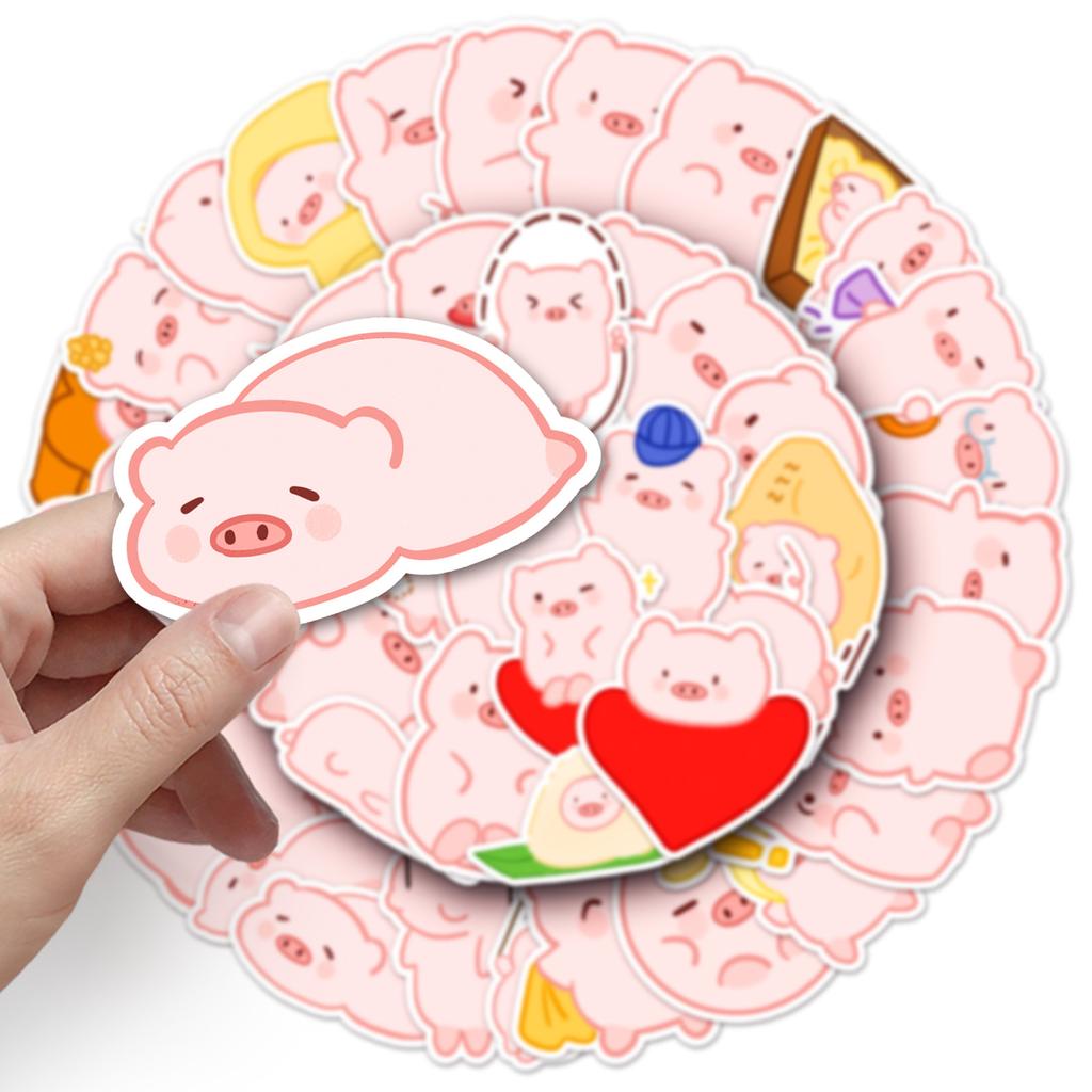 50 Cartoon Piglet Cute Animals Children Reward Decorative Water Cup Suitcase Stickers