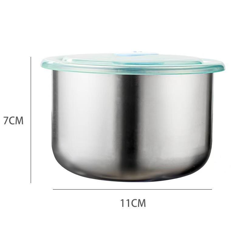 3/2/1Pcs 410 Stainless Steel Food Container Fresh Keeping Box With Sealed Lid Fridge Food Storage Box Lunch Bento Box Bowl