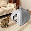 Cat Cave Bed Foldable Cat Bed Dome for Indoor Kitten with Removable Washable Cushion Kitten House Huts with Anti-Slip Bottom for Small Medium Kitty