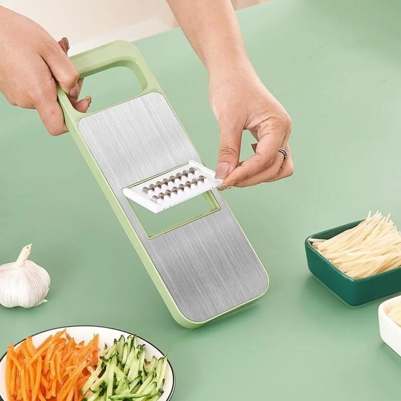 Kitchen 5 in 1 Stainless Steel Multifunctional Safe Manual Vegetable Slicer Cutter Potato Shredders Garlic Carrot Grater Chopper