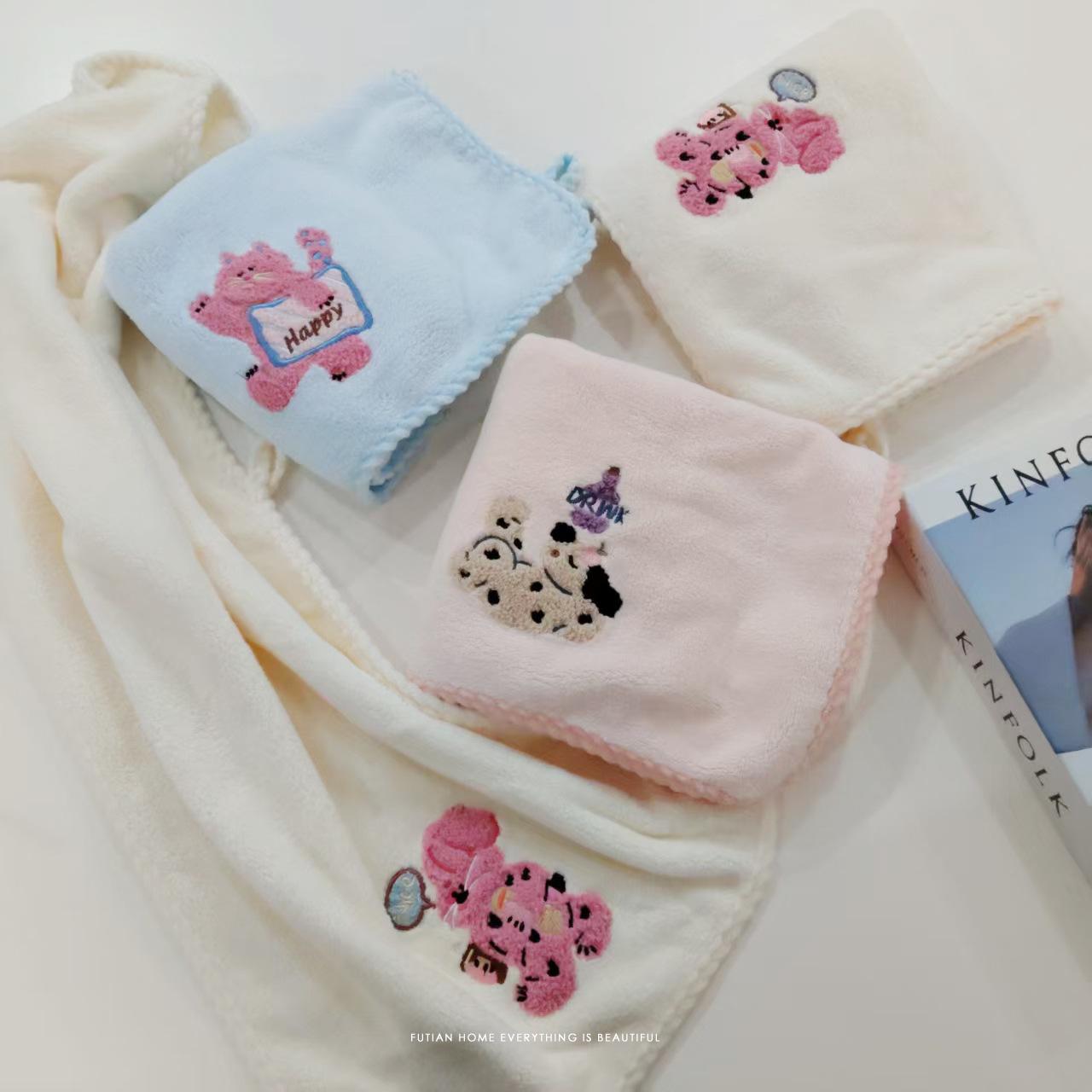 

Fu Tian Coral Fleece Towel: Softer, more absorbent, colorfast, quick-drying. Perfect for face washing, hair drying, and dorm use. 74x34 cm бежевый
