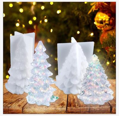 Molde de Silicone de Natal para Velas DIY Novo Papai Noel Árvore de Natal Gesso Sabonete Artesanal Bolo Chocolate Moldes Resina Fabricação