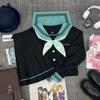 Hatsune Miku Waist-Hugging Puff Sleeve Sailor Suit: Authentic JK Uniform with Slimming Three-Piece Design