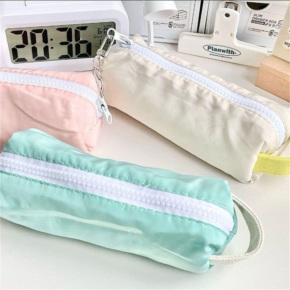 Cream Color Pencil Case Cosmetic Bag Stationery Storage Bag Aesthetic Pencil Bags  for Girls