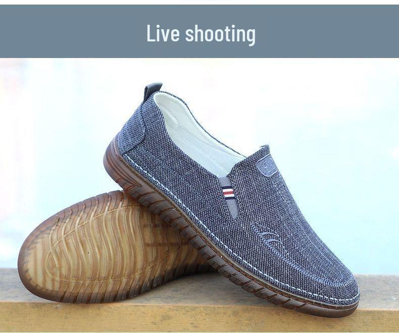 Douyin Men's Casual Linen Canvas Shoes - Soft Sole, Breathable Old Beijing Cloth Style