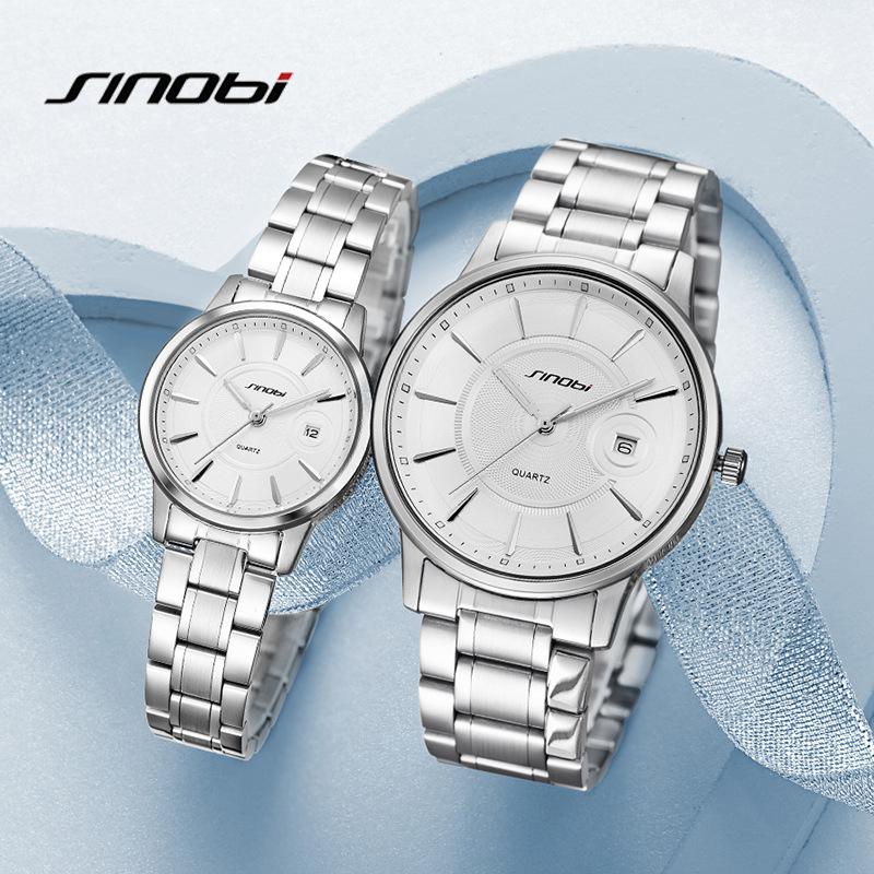 Couple Watch Stainless Steel Business Fashion Simple With Calendar Japanese Movement Watch 1245