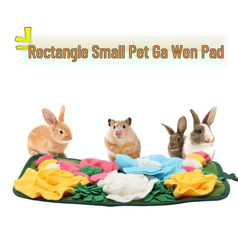 Rectangular Garden-Style Foraging and Slow Feeding Mat for Rabbits, Hamsters, and Birds.