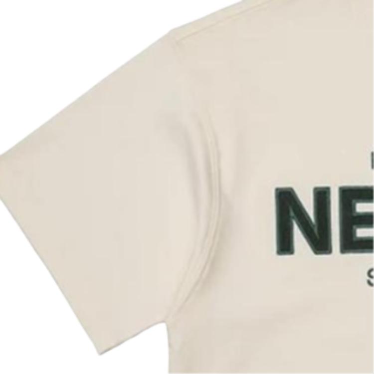 New Era Logo Loose Fit Round Neck Short Sleeve T-Shirt Unisex T-Shirts Beige 14112257