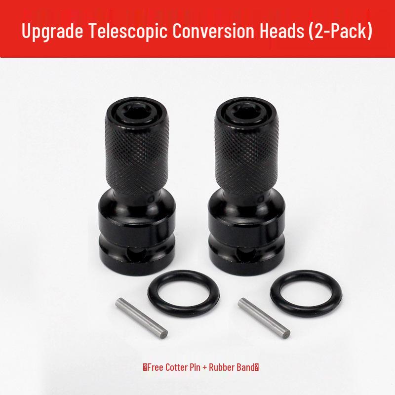 Electric to Air Impact Wrench Converter: 1/2" to 1/4" Hex Bit Adapter with Telescopic Spring Sleeve.
