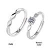 Sterling Silver Shining Star River Couple Rings - High-End Mobius Pure Silver