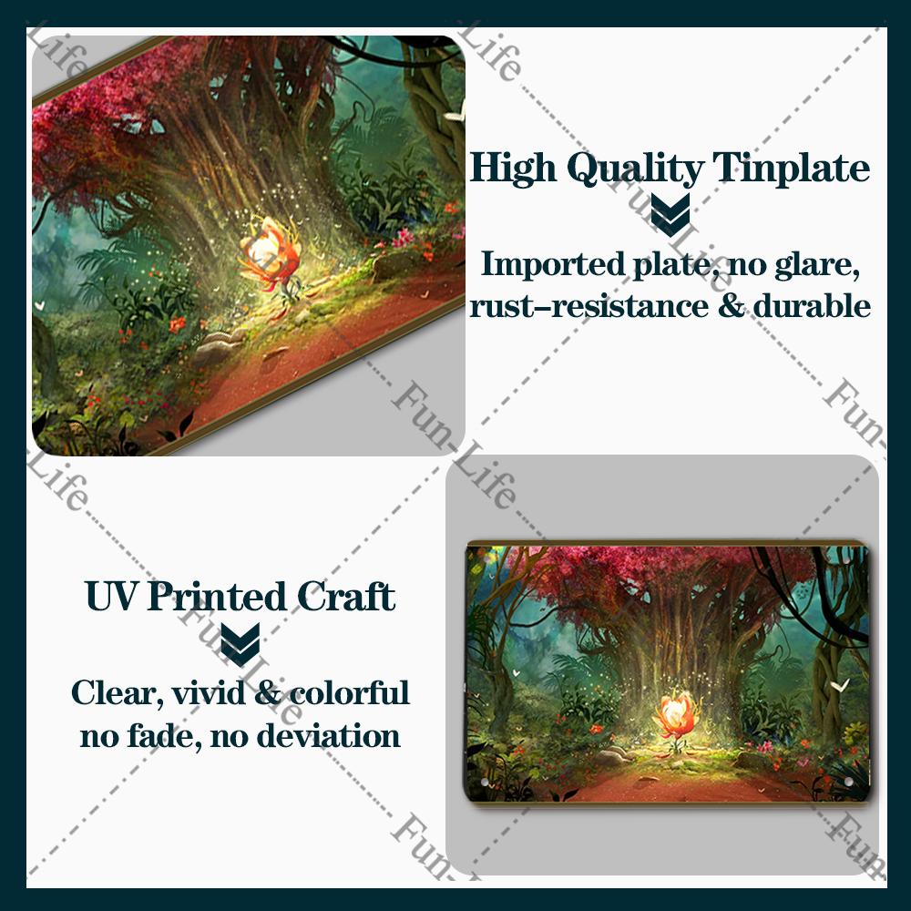 Forest Plate Poster Bird Vintage Home Decor Colorful Tree Retro Metal Tin Signs Pub Car Garage Wall Art Home Decor 20x30cm