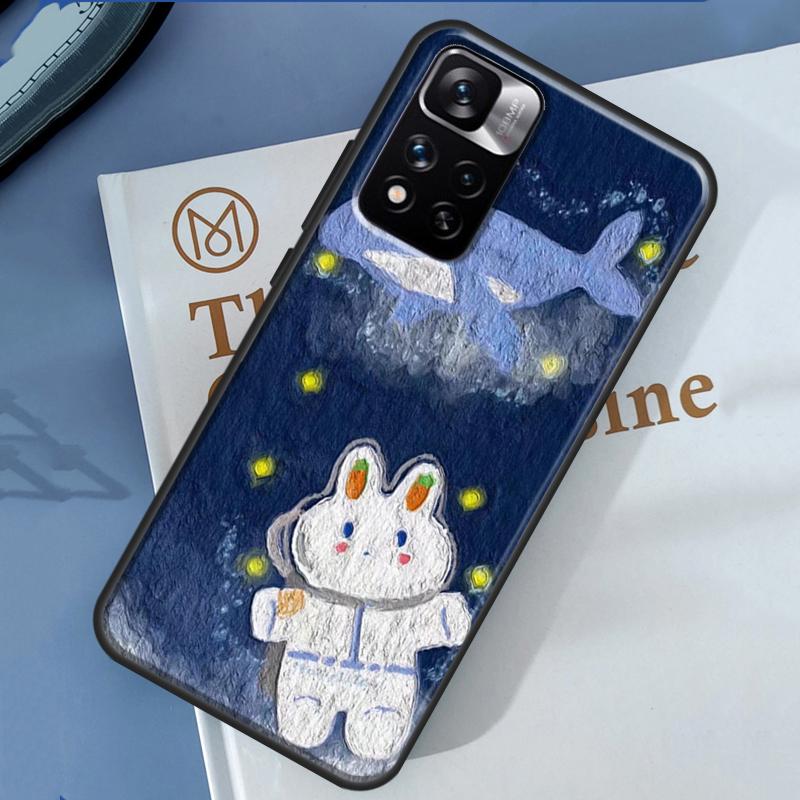 Kawaii Bears Rabbit Oil Painting Case For Xiaomi Redmi 13C 10C 12C 14C Redmi Note 14 13 Pro 12 11 9 10 9S 10S 11S 12S Cover