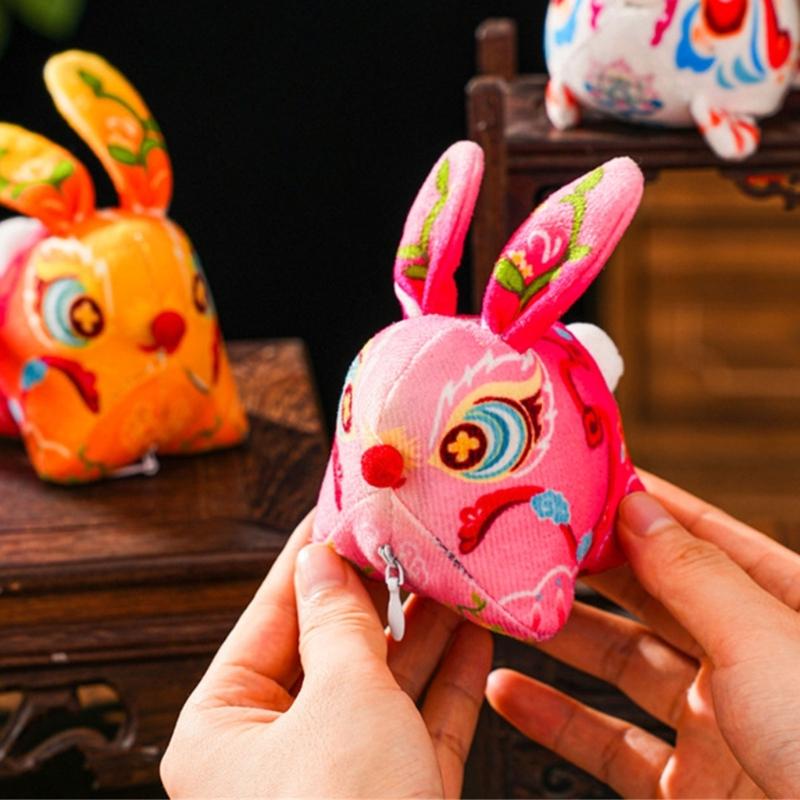 Handmade Fabric Rabbit Lamp Making Supplies Traditional Style Design With Glowing LED For Party Decoration