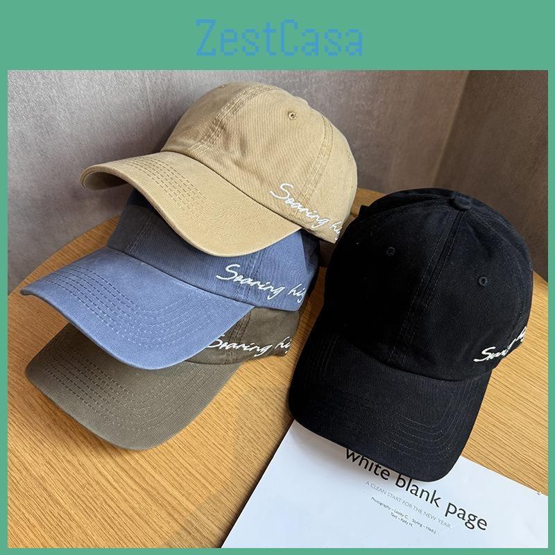 Cotton Embroidered Breathable Letter Cap With Wide Brim Sunshade Sports Outdoor